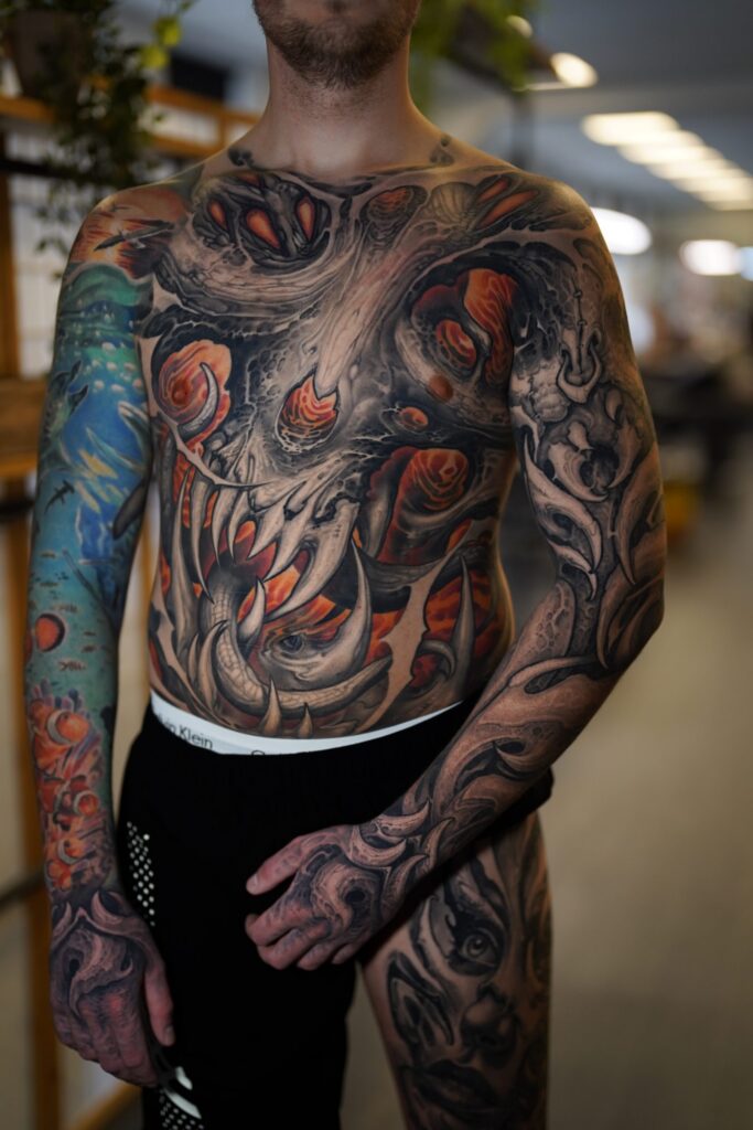 Full chest biomech bodysuit