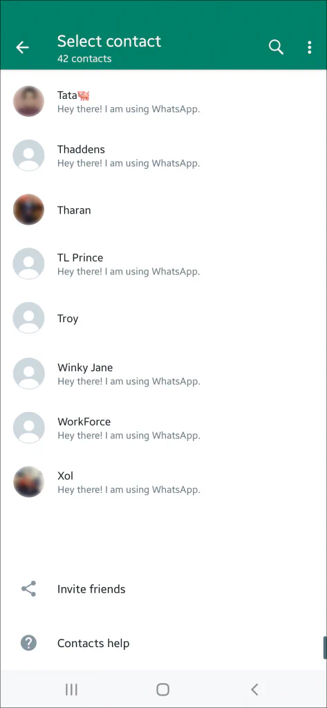 Contacts, synced